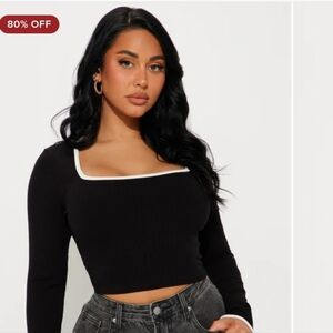Fashion Nova Black and White Sweater